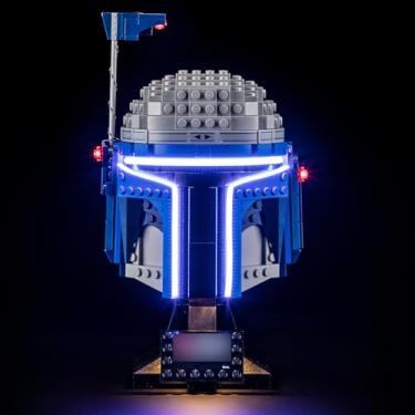 Imagem de BRIKSMAX Kit de luz 2.0 para capacete Lego Jango Fett - Iluminação LED inovadora compatível com Lego Star Wars 75408 - Conjunto Lego não incluído