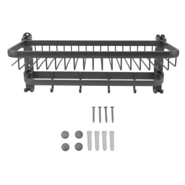Imagem de Rack de toalhas de Vomeko com toalhas de toalhas de barra de toalhas dobráveis ​​prateleira de toalha, punção para o rack de toalha de banheiro de alumínio Sistant Scate Rack para (Gunmetal cinza)