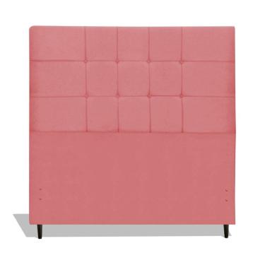 Imagem de Cabeceira Estofada Box Casal Encosto Para Cama Barcelona 144x126 Rosa 