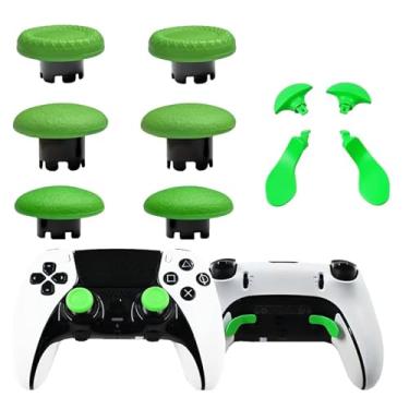 Imagem de 6 Pcs Metal Thumbsticks for PS5 Edge Controller, 4 Pcs Back Paddles Triggers Buttons for PS5 Dualsense Controller, Replacement Accessories Parts for PS5 Edge Controller Analog Joystick(Green)