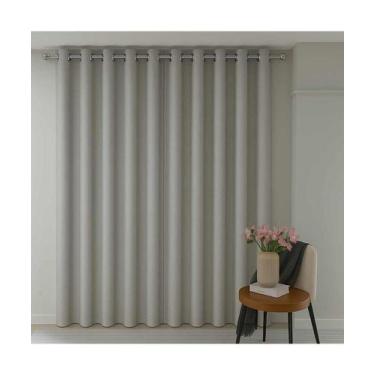 Imagem de Blackout Tecido 100% 5,40M X 2,50M Linen - Bella Janela, Cinza, 5,40m 