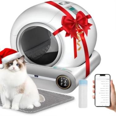 Imagem de Caixa de Areia Autolimpante, 52 * 51 * 48cm, Grande Capacidade Caixa de Areia Automática para Gatos, Caixa de Areia para Gatos com Autolimpeza, Caixa Areia Gato Fechada, Caixa de Areia para Gatos