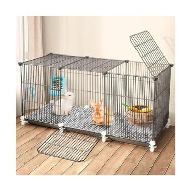 Imagem de Gaiola de porquinho-da-índia Gaiola dobrável para animais pequenos gaiola de coelho gaiola de coelho com bandeja de puxar e plataforma de rodízio para chinchila furão