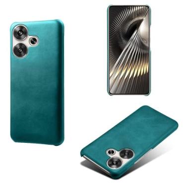 Imagem de Capa para Xiaomi POCO F6 5G,Proteção contra quedas,Casca de volta de cor sólida simples,Design de couro de imitação de plástico-Green