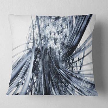 Imagem de Designart Fractal Black N White Connected Stripes' Throw sala de estar, sofá, almofada de alta qualidade + capa de almofada impressa em ambos os lados 45,72 x 45,72 cm