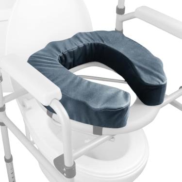 Imagem de QIUCHA Almofada de assento de vaso sanitário elevada para idosos, elevador de assento de vaso sanitário acolchoado de 7,6 cm com espuma de alta densidade para maior conforto e elevação, ajuste
