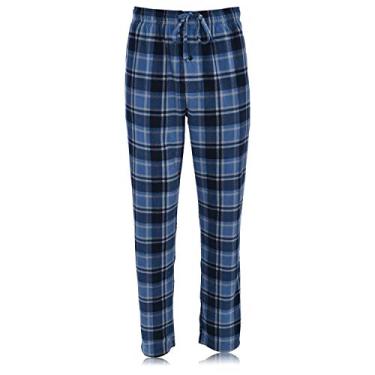Imagem de Hanes Calça de dormir xadrez masculina Microfleece, Xadrez azul, 3X-Large
