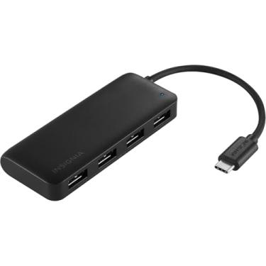Imagem de Insignia Hub USB-C de 4 portas, transferência rápida de dados, expansor divisor USB para laptop, Xbox, pen drive, HDD, console, impressora, câmera, MacBook, superfície, PC, preto