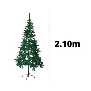 Imagem de Árvore de Natal Artificial 2,10m PVC 450 Galhos Ferro Verde