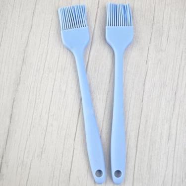 Imagem de 2 pincéis de silicone de 20 cm para pastelaria resistente ao calor para óleo, manteiga, molho, azul churrasco