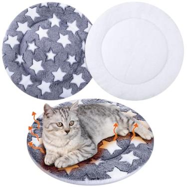 Imagem de VitalCozy Pacote com 2 almofadas autoaquecidas para gatos, cama reversível, lavável na máquina, reflete o calor corporal, quente, térmico, tapete para animais de estimação, cobertor para gatos
