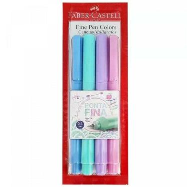 Imagem de Caneta Fine Pen 4 Cores Tons Pastéis Faber-castell