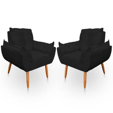 Imagem de Kit 2 Poltrona Opala para Sala e Quarto Suede - LH Decor - Los Hermano