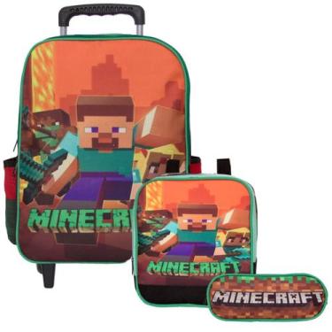 Imagem de Mochila Escolar Infantil Masculino Minecraft c Rodinha Tam G - TOYS 2U