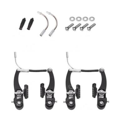 Imagem de Par De Freio V-brake Nylon Preto Resistente Bike Bicicleta Dianteiro/T