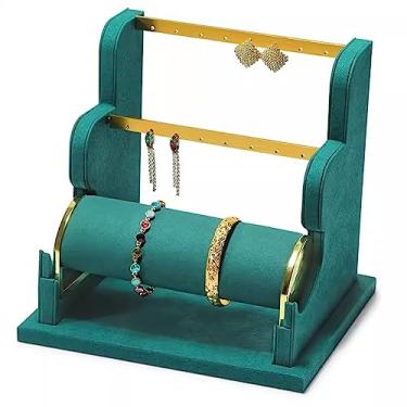 Imagem de Suporte de joias Suporte de exibição de brinco, suporte de exibição de joias de veludo, suporte organizador de exibição de pulseira destacável, suporte de joias para exibição de relógio exibição de
