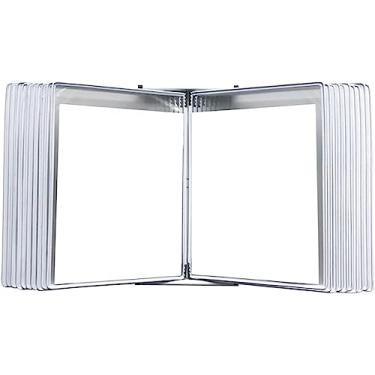 Imagem de Rack de exibição A4 montado na parede, suporte de catálogo branco, sistema de referência que economiza espaço para casa/escritório, armazenamento organizado de arquivos, organizador de documentos de