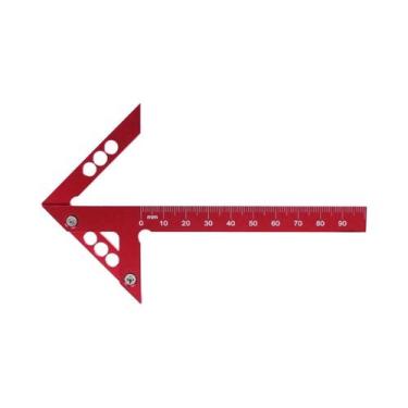 Imagem de Esquadro De Alumínio 45/90 Graus Para Marcenaria, Localizador De Centr