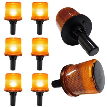 Imagem de Sinalizador Solar Viario Kit 6 Uni Cone Obra Estrada Avenida Pista Rodovia Seguranca Alerta Transito Acidente Emergencia