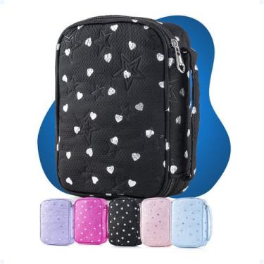 Imagem de Estojo Escolar Organizador Box Grande Canetas Com Divisórias - Hxt, Pr