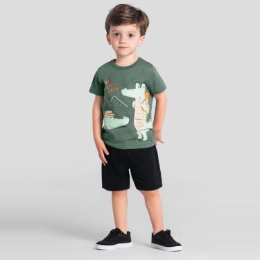 Imagem de Conjunto infantil menino com estampa de Jacaré Brandili-Masculino