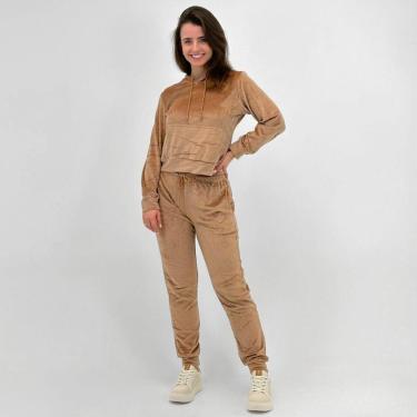 Imagem de Agasalho Blue Rose Plush Blusa Fechada Canguru com Calça Feminina-Feminino