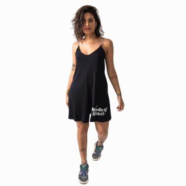 Imagem de Macaquinho Corrente Prata Casual Basico Moda Rock Feminina, M, Preto