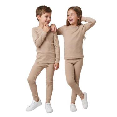 Imagem de Conjunto Térmico Infantil Peluciado Liso Básico Comfort - Fofotinhos, 