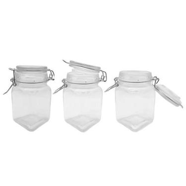Imagem de Kit 3 Pote Hermético De Vidro Trava E Silicone De Vedação 250ml - INGA