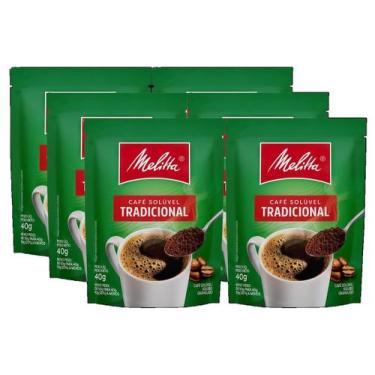 Imagem de kit 6 Café Solúvel Granulado Tradicional Melitta Sachê 40g