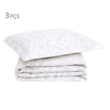 Imagem de Jogo de Cobre-Leito Floral Artsy Cinza 200 Fios Queen Size - Westwing 