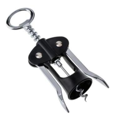 Imagem de Saca rolhas / abridor de garrafas de vinho de inox grande - original l