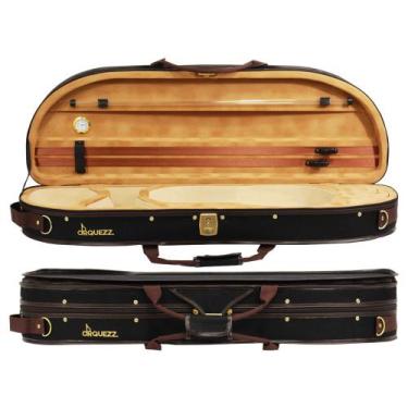 Imagem de Estojo para Violino Meia Lua 4,4 Interior Caramelo Super Luxo Suporte 
