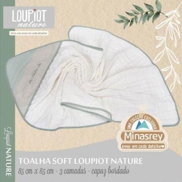 Imagem de Toalha soft loupiot nature verde - 100% algodão, com capuz, 100cm x 85