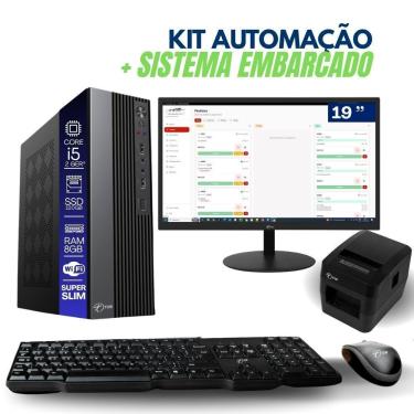Imagem de Computador PDV Kit Automação TOB Intel Core I5 3.1GHz 8GB SSD 120GB Linux com Impressora Térmica e Monitor 19"