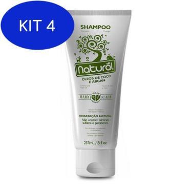 Imagem de Kit 4 Shampoo Natural Suavetex Com Óleos De Coco E Argan