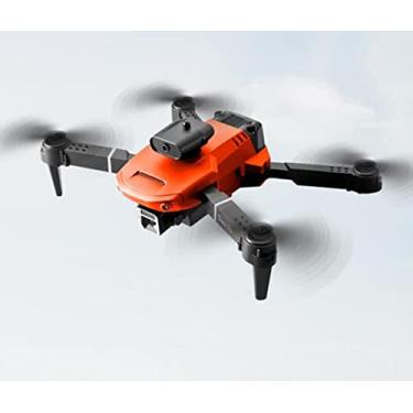 Imagem de 2022 NOVO E100 Mini Drone Quexoma 4k câmera dupla Profesional HD Fpv WiFi Drone com prevenção de obstáculos RC Helicóptero Dobrável Quadcopter Brinquedos (Orange)