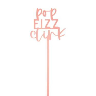 Imagem de The Cotton & Canvas Co. Pop, Fizz, agitador de bebidas Clink, palitos de coquetel para festas, palitos de festa de ano, festa de ano novo, casamento, Natal, marcador de bebida personalizado, conjunto de 12, rosa nude