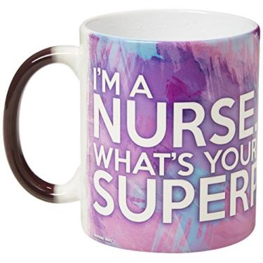 Imagem de Valorização do funcionário - I'm a Nurse - What's Your Superpower? - Uma caneca de 325 ml que muda de cor sensível ao calor - Caneca de cerâmica revelada quando um líquido quente é adicionado!