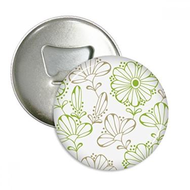 Imagem de Desenho de grama de flores frescas padrão decorativo abridor de garrafas ímã de geladeira emblema multifuncional