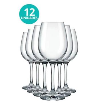Imagem de Jogo 12 Taças Cristal De Vinho Tinto Agua 400ml Transparente - Mundiar