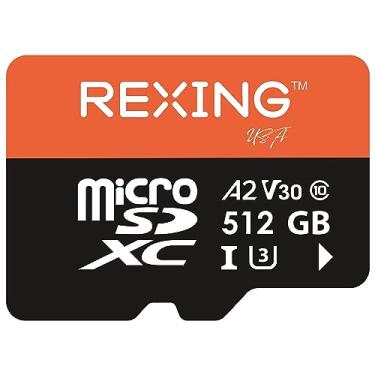Imagem de RexingUSA Cartão MicroSD de 512 GB - Cartão de memória de 512 GB para câmera Dash, Classe 10, A2, V30, U3, gravação de vídeo 4K, UHS-3, cartão de memória de alta velocidade, cartão de memória ultra