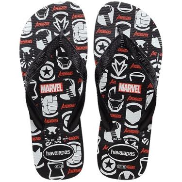 Imagem de Chinelo Top Marvel Logomania, Havaianas, Adulto Unissex, Preto, 39/40