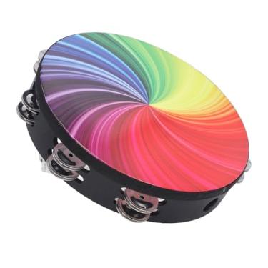 Imagem de Tambor Portátil de Madeira Maciça e Animal de Estimação, Tambor de Pandeiros Coloridos de Camada Dupla de Aço Inoxidável para Crianças (COLORFUL)