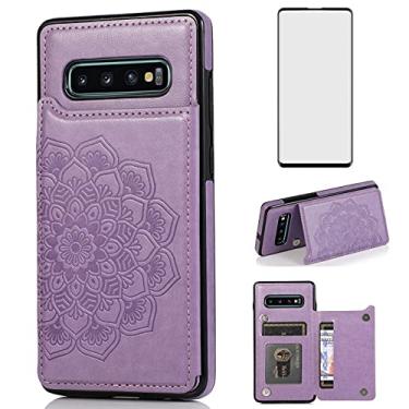 Imagem de Asuwish Compatível com capa para Samsung Galaxy S10 Plus e protetor de tela de vidro temperado com compartimento para cartão com suporte para celular para Glaxay S10+ Galaxies S10plus 10S Edge Gaxaly