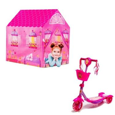 Imagem de Kit Barraca Menina Belinda Mais Patinete 3 Rodas - DM Toys