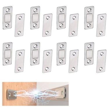 Imagem de Fecho Magnetico Inox Ima Trava Fecha Janela Gaveta Armario Porta Resis