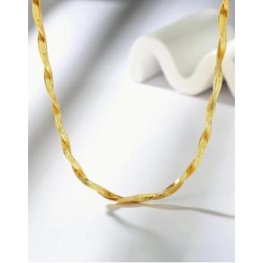 Imagem de Colar Choker Trançado 2 fio Laminado Folheado Ouro/Prata 18K - LVO, Do