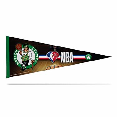 Imagem de Rico Industries Flâmula de feltro macio de aniversário NBA Boston Celtics 30 cm x 76 cm - EZ para pendurar - Decoração de casa (sala de jogos, caverna masculina, quarto)