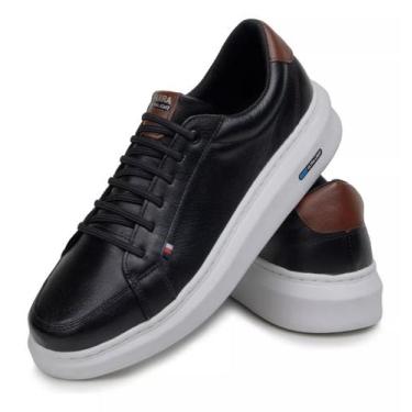 Imagem de Sapatenis Tenis Masculino Casual Moderno 100% Couro Confortável Parra 